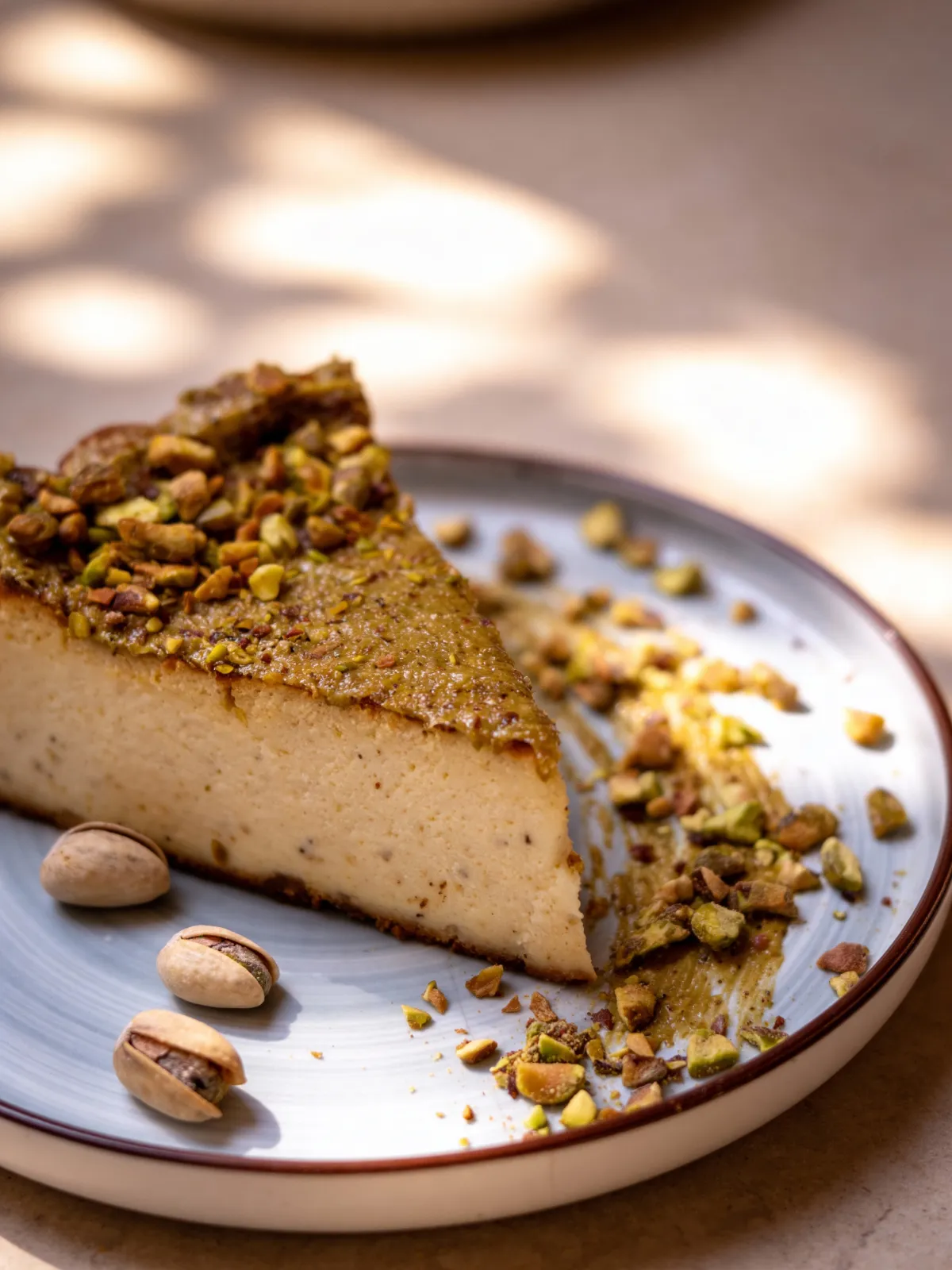 Imperio Brunch - Repostería artesana en Barcelona - Tarta de queso con pistacho - Dónde comer tarta cerca de Sagrada Familia